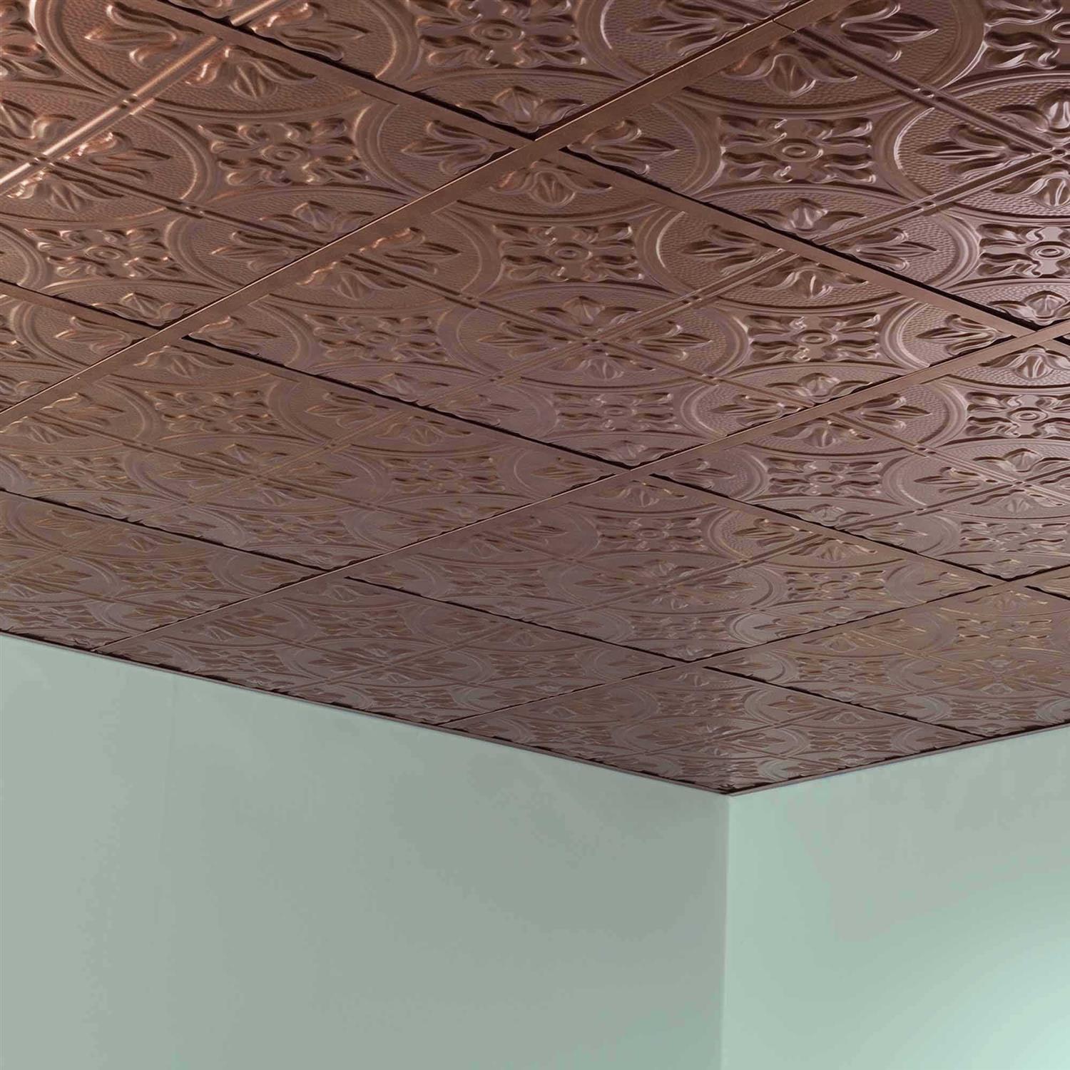 Fasade Traditional Pattern/Style Decorative Vinyl 2ft x 2ft Lay In Ceiling Tile - Cheap Fitting