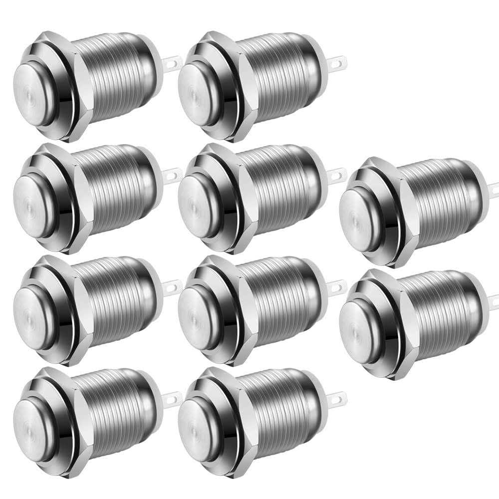 Gebildet 10pcs Waterproof Push Button Momentary Stainless Steel Push Button On Off - Cheap Fitting
