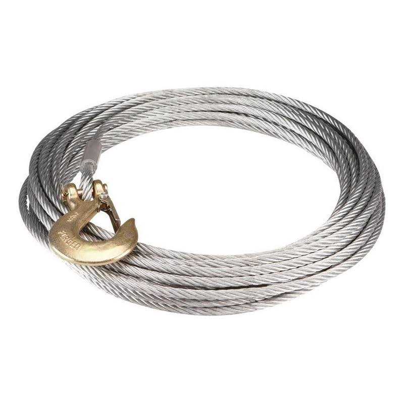 Badland 3/8 in. x 65 ft. Replacement Winch Cable with Hook - Cheap Fitting
