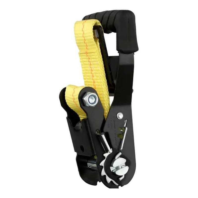 Husky 27 ft. x 2 in. Heavy-Duty Ratchet Tie-Down Strap with J Hook - Cheap Fitting