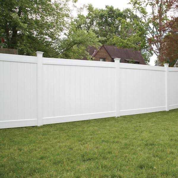 Veranda Linden H x 8 ft. W White Vinyl Privacy Fence Panel Kit - Cheap Fitting