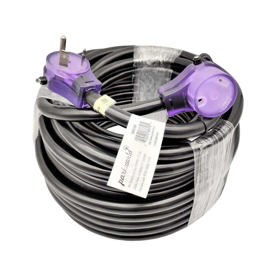 parkworld 10/3 30 Amp 125-Volt NEMA TT-30 RV Extension Cord with Handle - Cheap Fitting