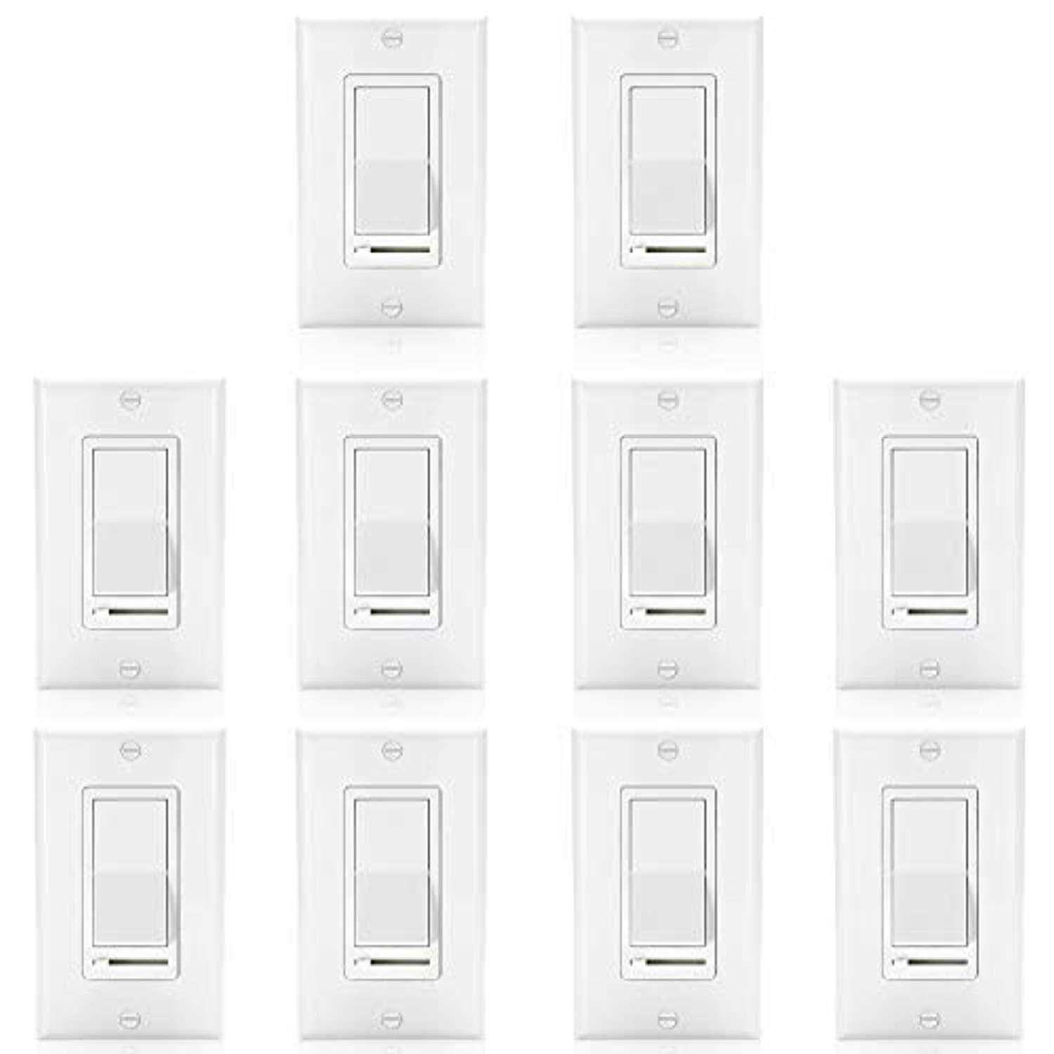 Bestten Dimmer Light Switch, Single-Pole or 3-Way, 120V, Compatible with Dimmable LED, CFL, Incandescent and Halogen Bulbs - Cheap Fitting