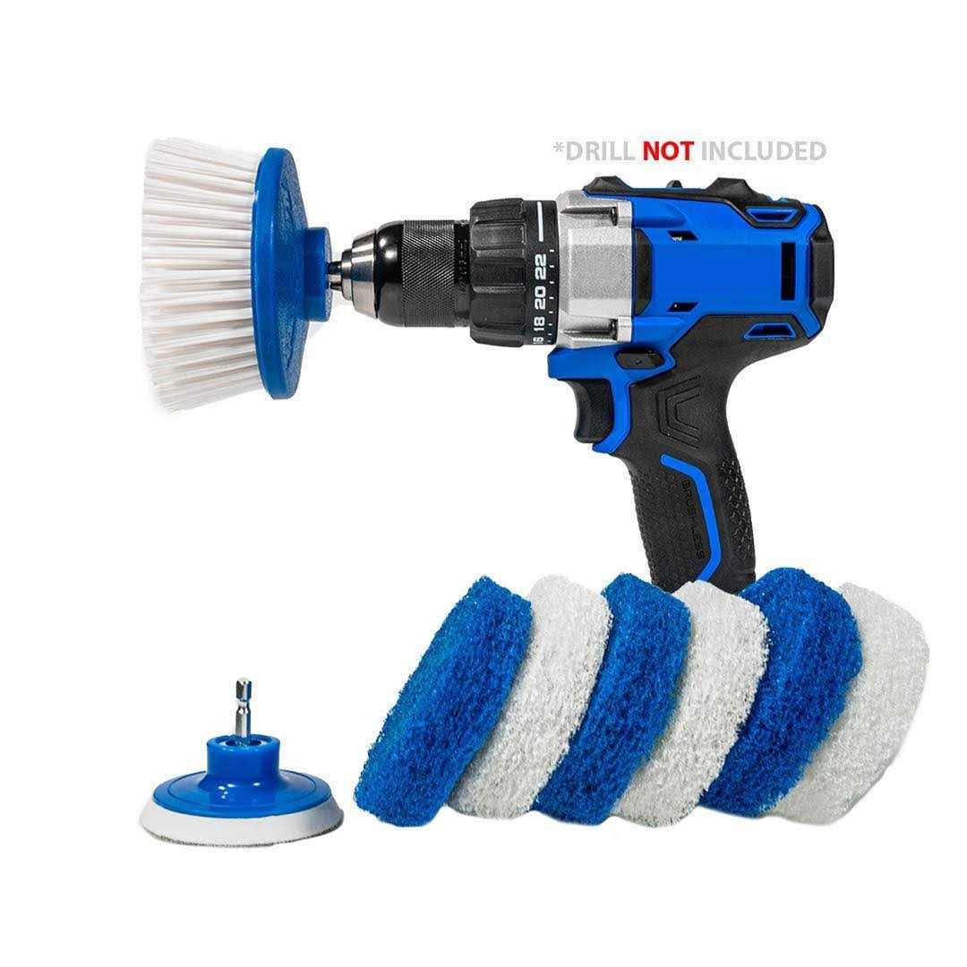 rotoscrub Bathroom Cleaning Scrub Pads + Drill Powered Scrub Brush - Cheap Fitting