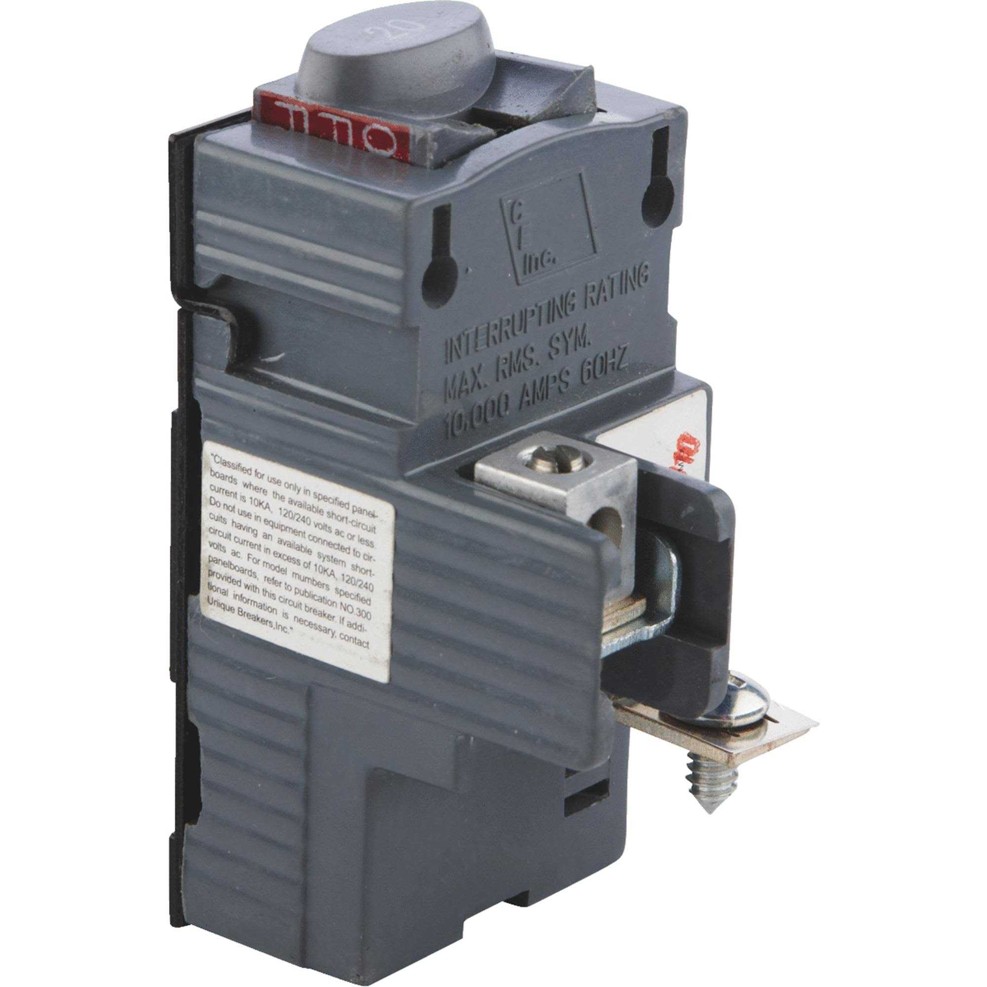 Connecticut Electric 20A Single Pole Pushmatic Circuit Breaker - Cheap Fitting