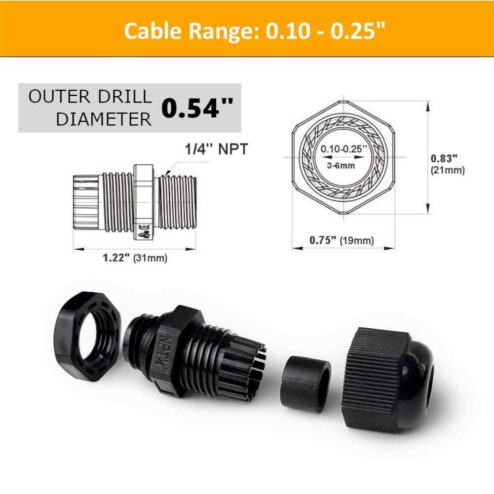 MGI SpeedWare NPT Strain Relief Nylon Cord Grip Cable Glands - Cheap Fitting