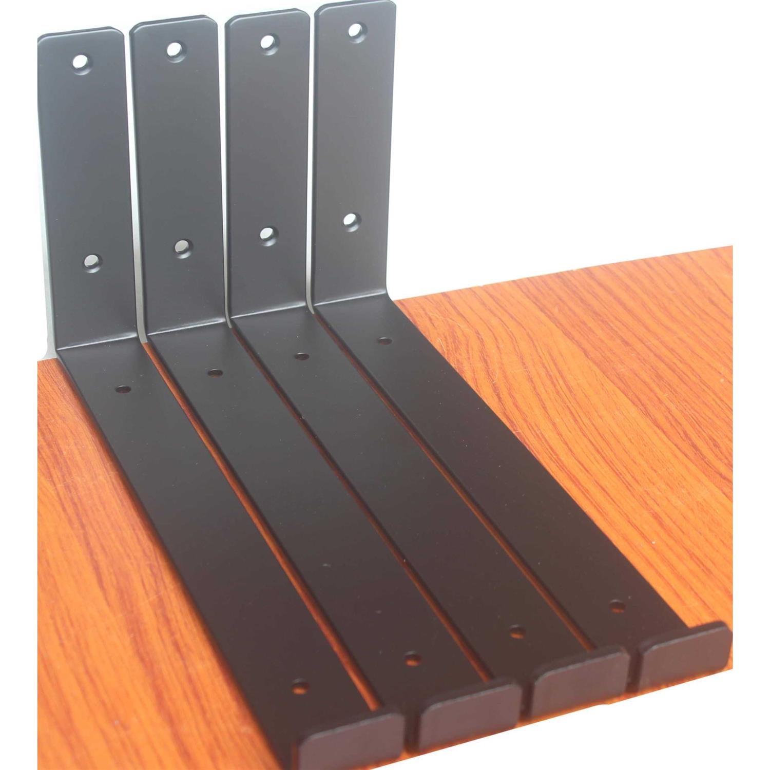 MHMYDZ 11.25L x 6H x 1.5W J Lip Shelf Bracket Rustic Industrial Farmhouse Iron Metal Wall Floating Shelf - Cheap Fitting