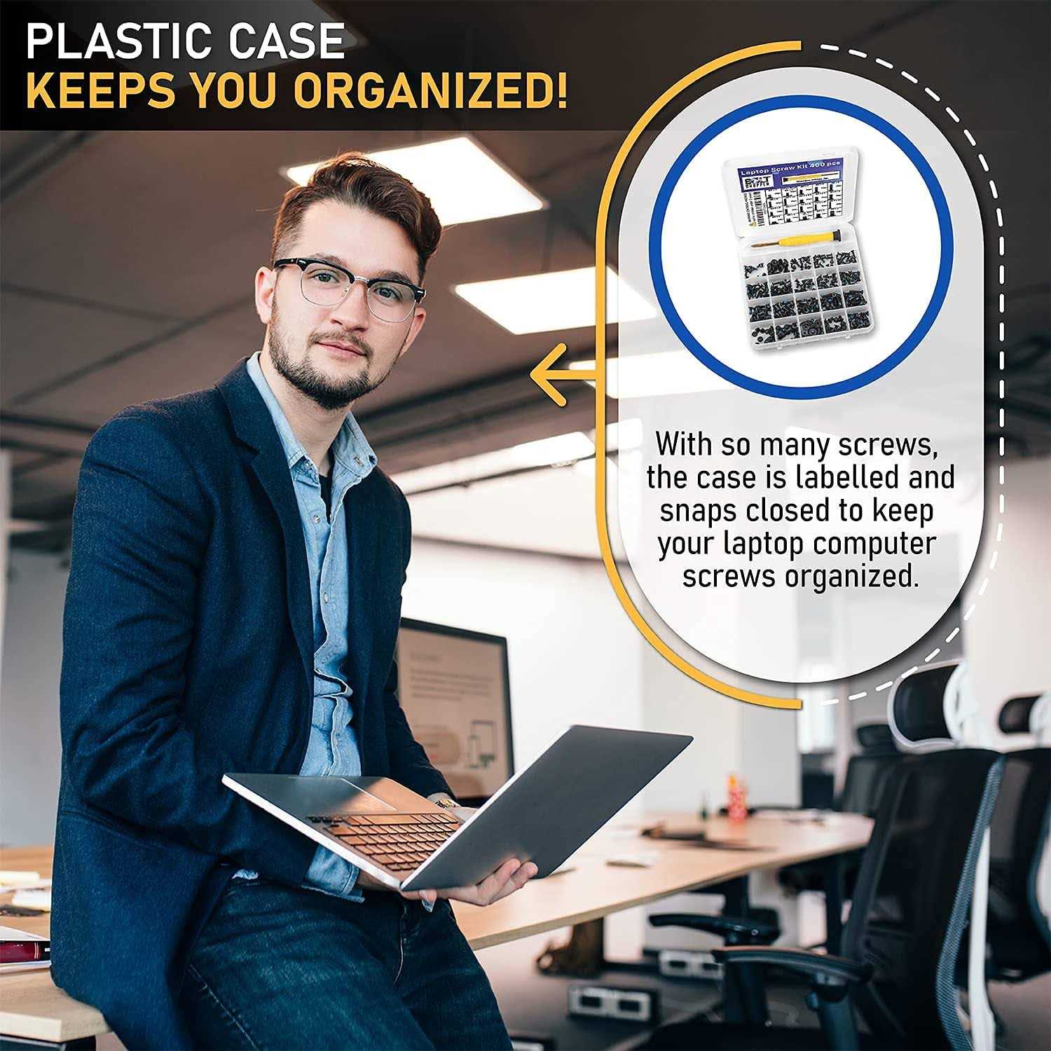 Bolt Dropper 400pcs Laptop Screws w/Blue Nylok Titanium Nitride Screw Driver - Cheap Fitting