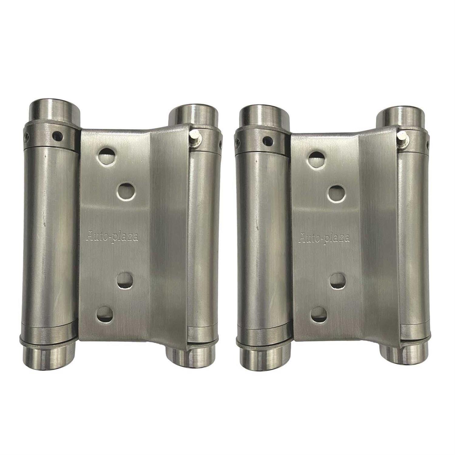 Pair of 3 Stainless Steel Cafe Saloon Door Swing Self Closing Double Action Spring Hinge - Cheap Fitting
