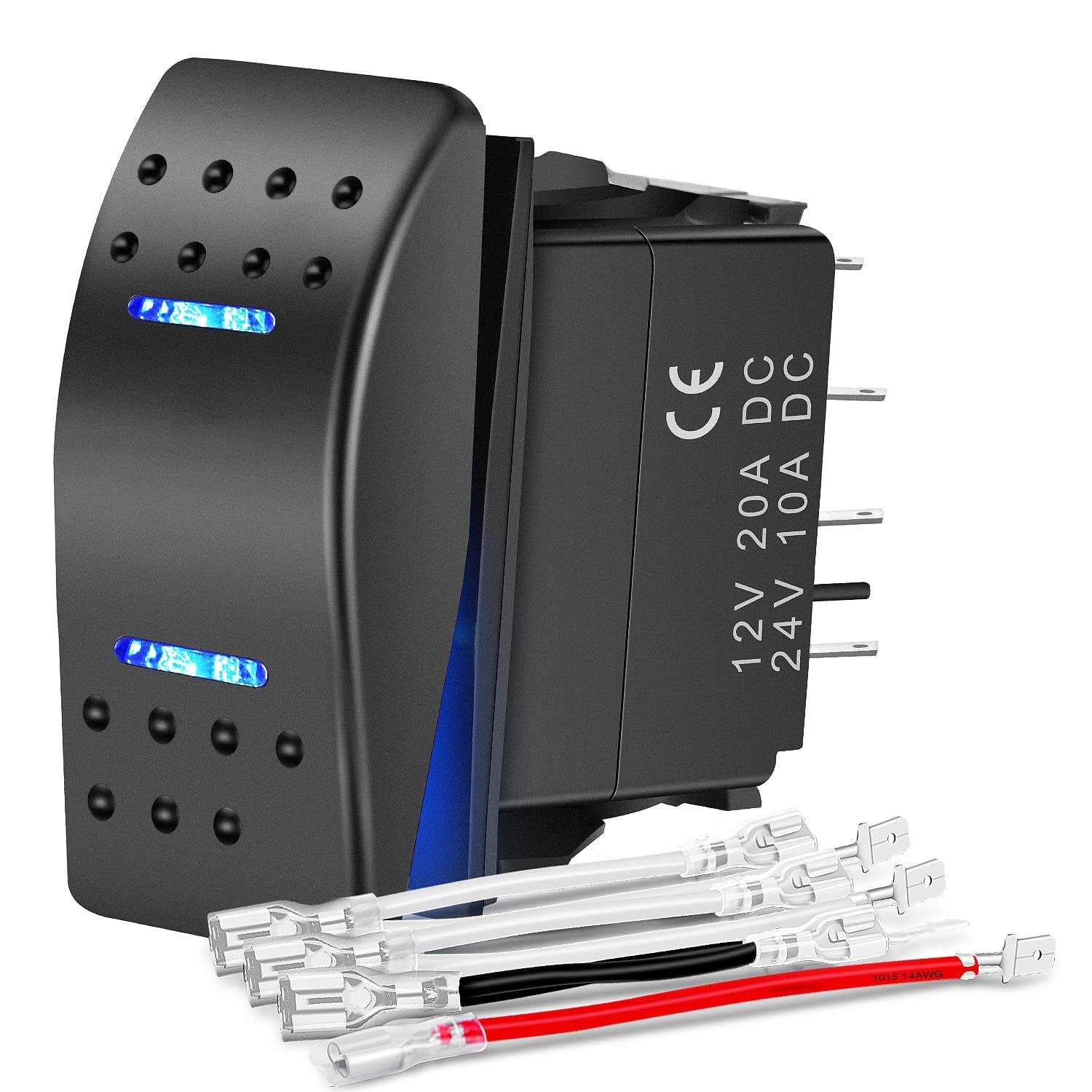 Nilight Momentary Rocker Switch Toggle On Off On Switch DPDT 7Pin 12v 24v Switch Jumper Wires Winch Pump Switch for Cars Trucks Caravans Boats,2 - Cheap Fitting