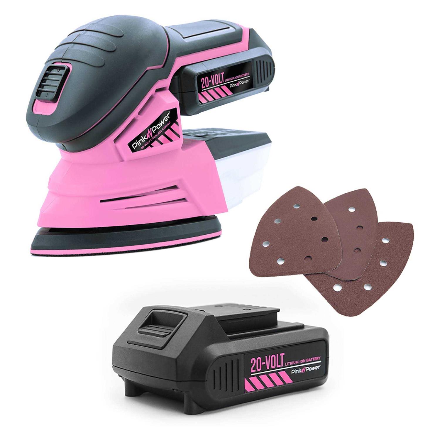 Pink Power Detail Sander for Woodworking 20V Cordless Electric Hand Sander - Cheap Fitting