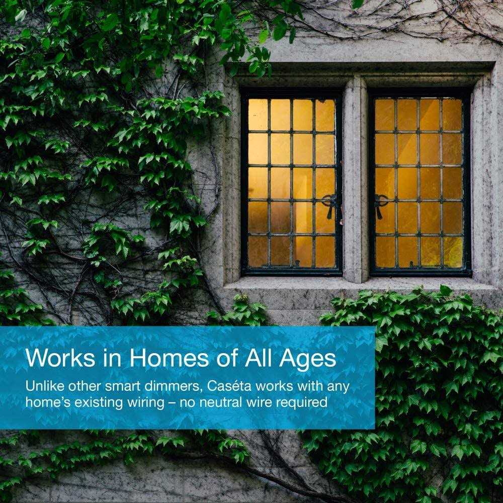 Lutron Caseta Smart Dimmer Switch 3-Way Kit with Remote P-DIM-3WAY-WH - Cheap Fitting