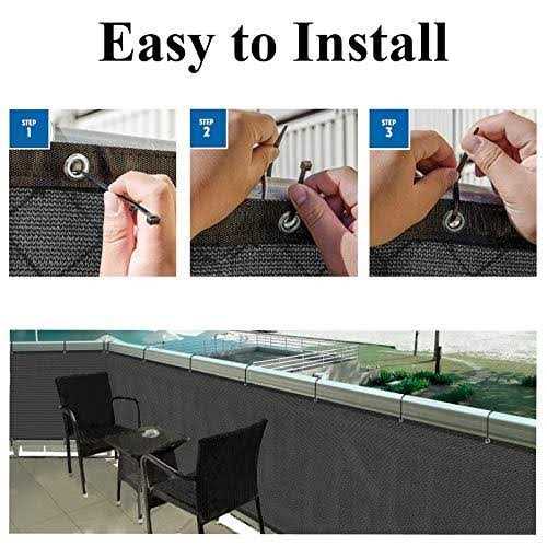 Sunlax Balcony Privacy Screen Fence Windscreen Cover Fabric Shade Netting Mesh Cloth with Grommets UV Protection for Patio - Cheap Fitting