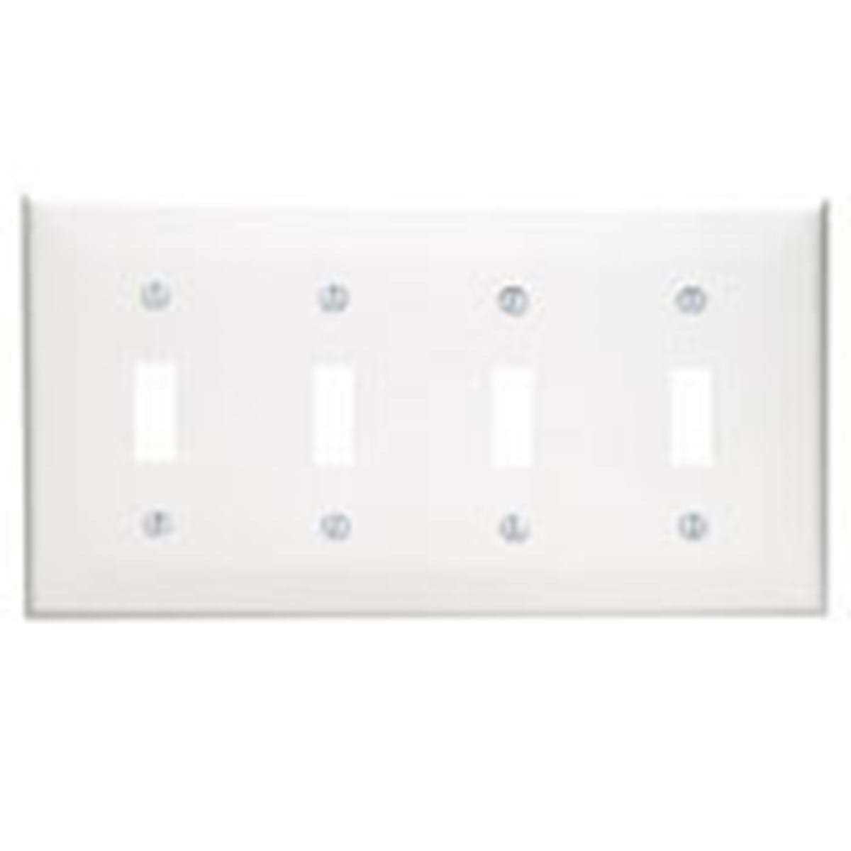 Leviton 80712-E 4-Gang Toggle Device Switch Wallplate - Cheap Fitting
