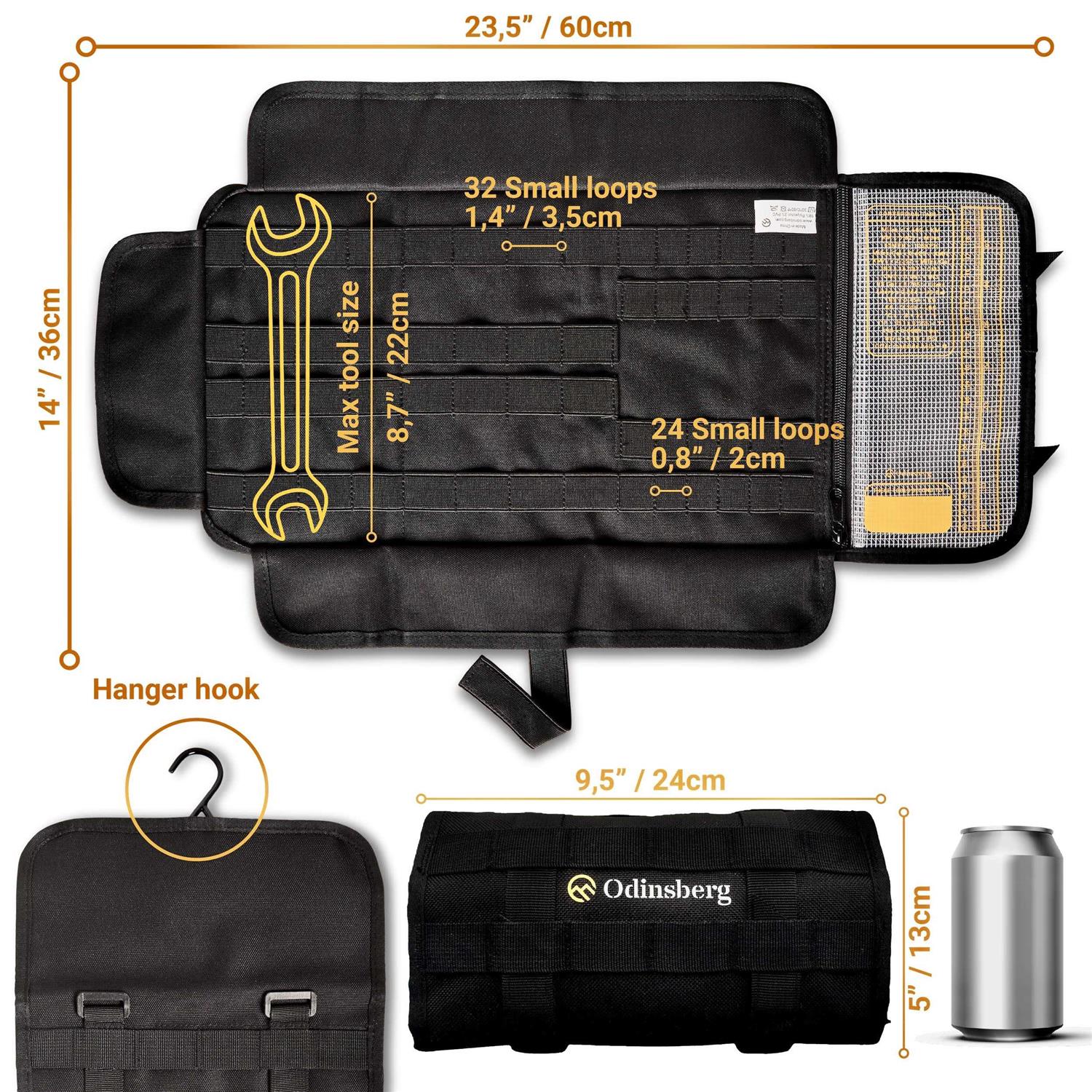 ODINSBERG Motorcycle Tool Roll Bag Tools NOT Included Small Tool Bag Wrench Roll Up Tool Bag Organizer Pouch Wrap Motorcycle Tool Kit Box - Cheap Fitting