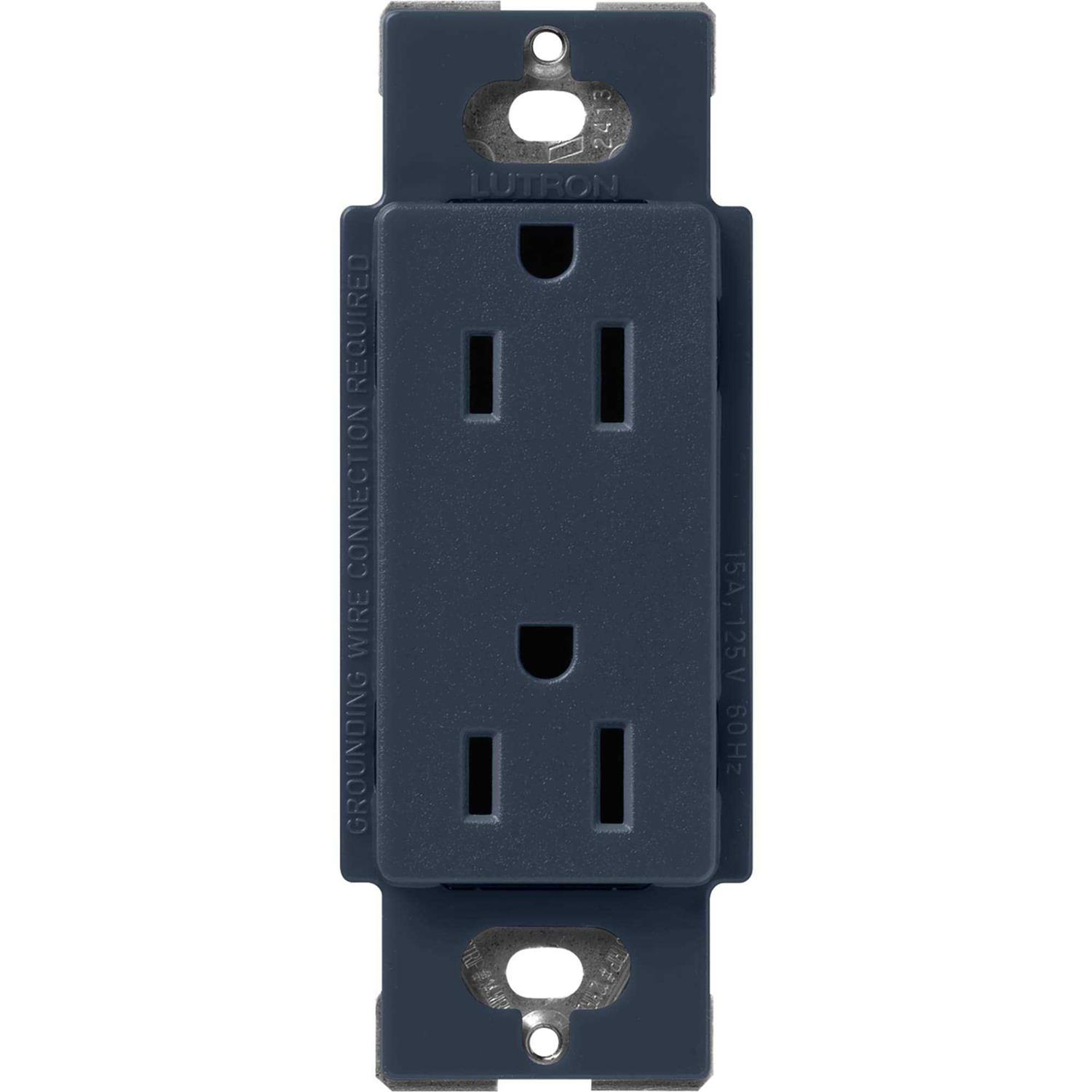 Lutron SCR-15-DE Claro 15A 125V Receptacle, Deep Sea - Cheap Fitting