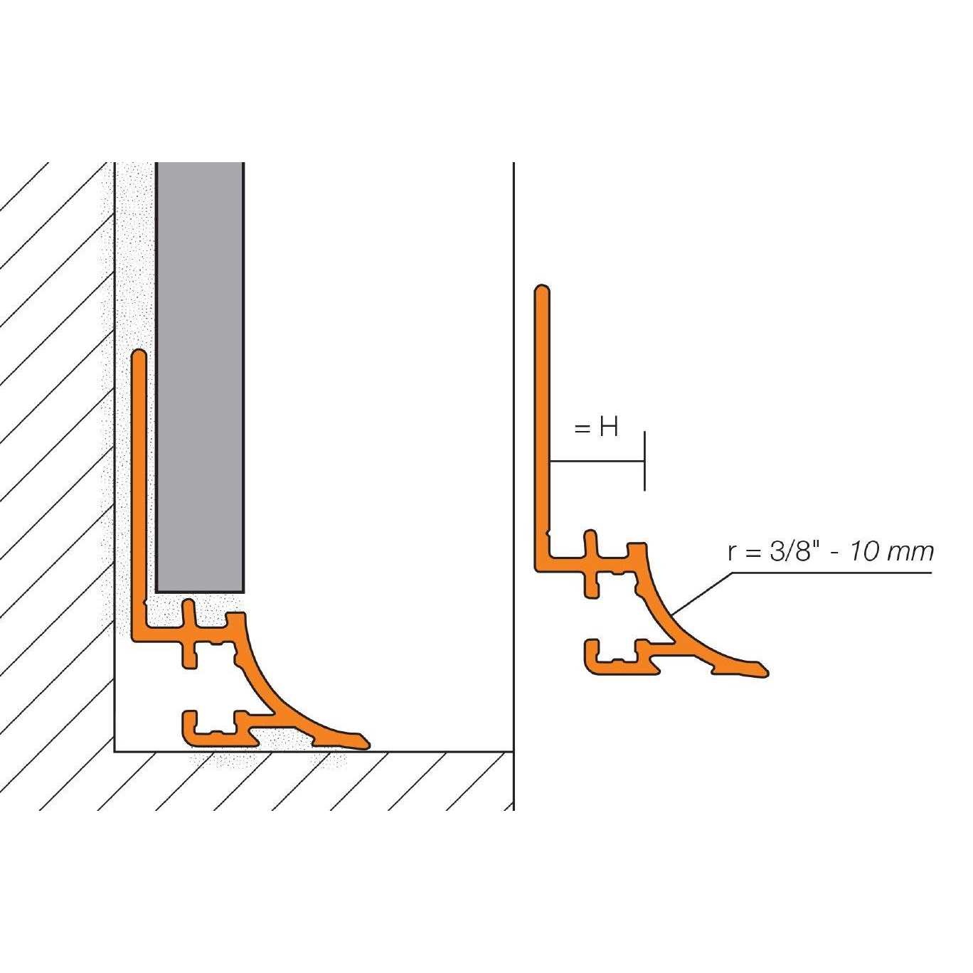 Schluter Dilex-AHKA Cove-Shaped Tile Edging Trim - Cheap Fitting