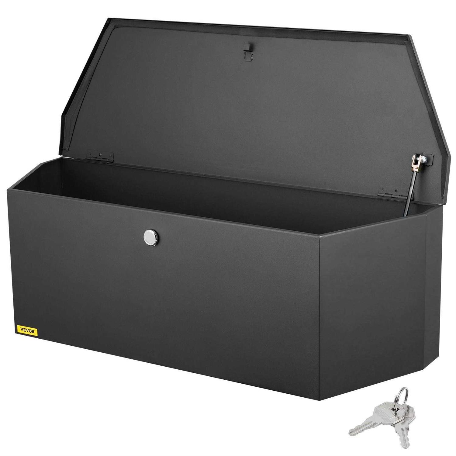 VEVOR Trailer Tongue Box, Steel Tongue Box Tool Chest, Heavy Duty Trailer Box Storage with Lock and Keys - Cheap Fitting