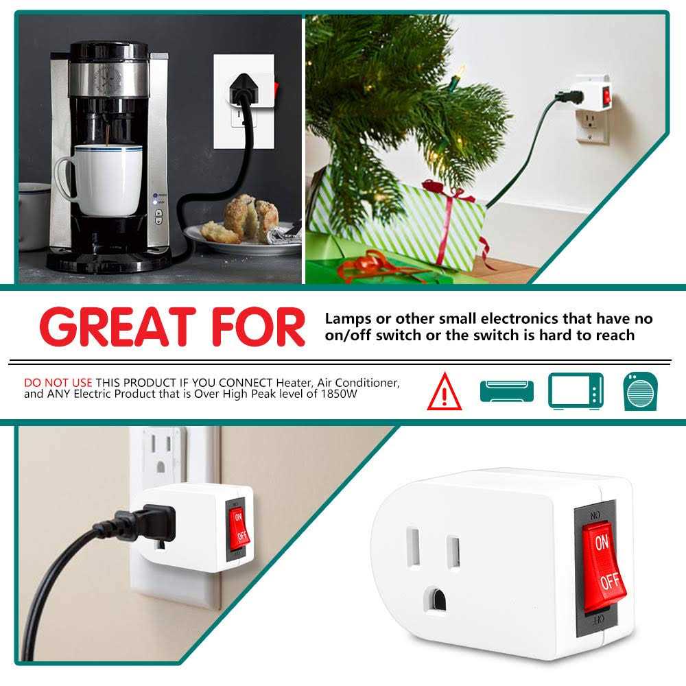 Grounded Outlet Adapter Anko ETL Listed Wall Tap Adapter with Red Indicator On/Off Power Switch - Cheap Fitting