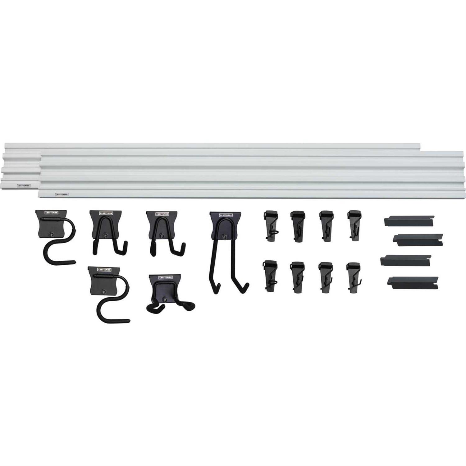 Craftsman VersaTrack Composite Multipurpose Storage Rail System -White & Black - Cheap Fitting