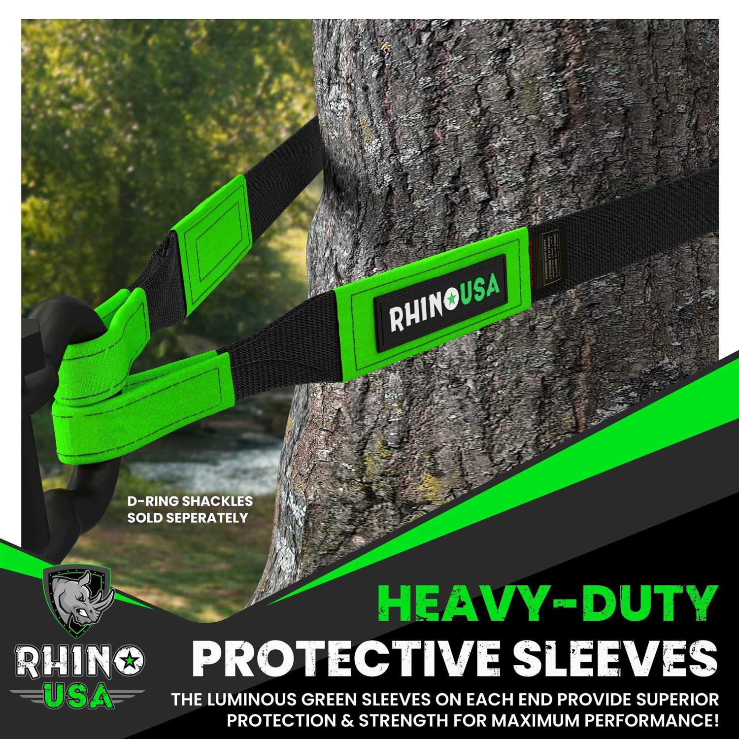 Rhino USA Recovery Tow Strap Lab Tested Break Strength - Cheap Fitting