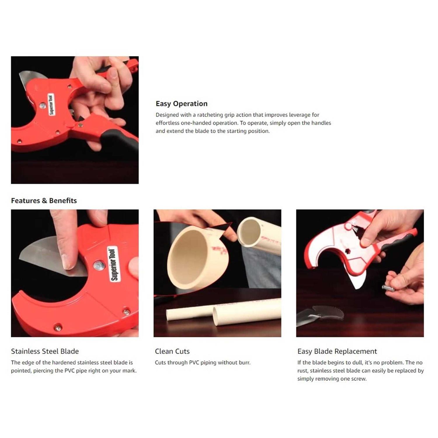 Superior Tool PVC Pipe Cutter 37116 - Cheap Fitting