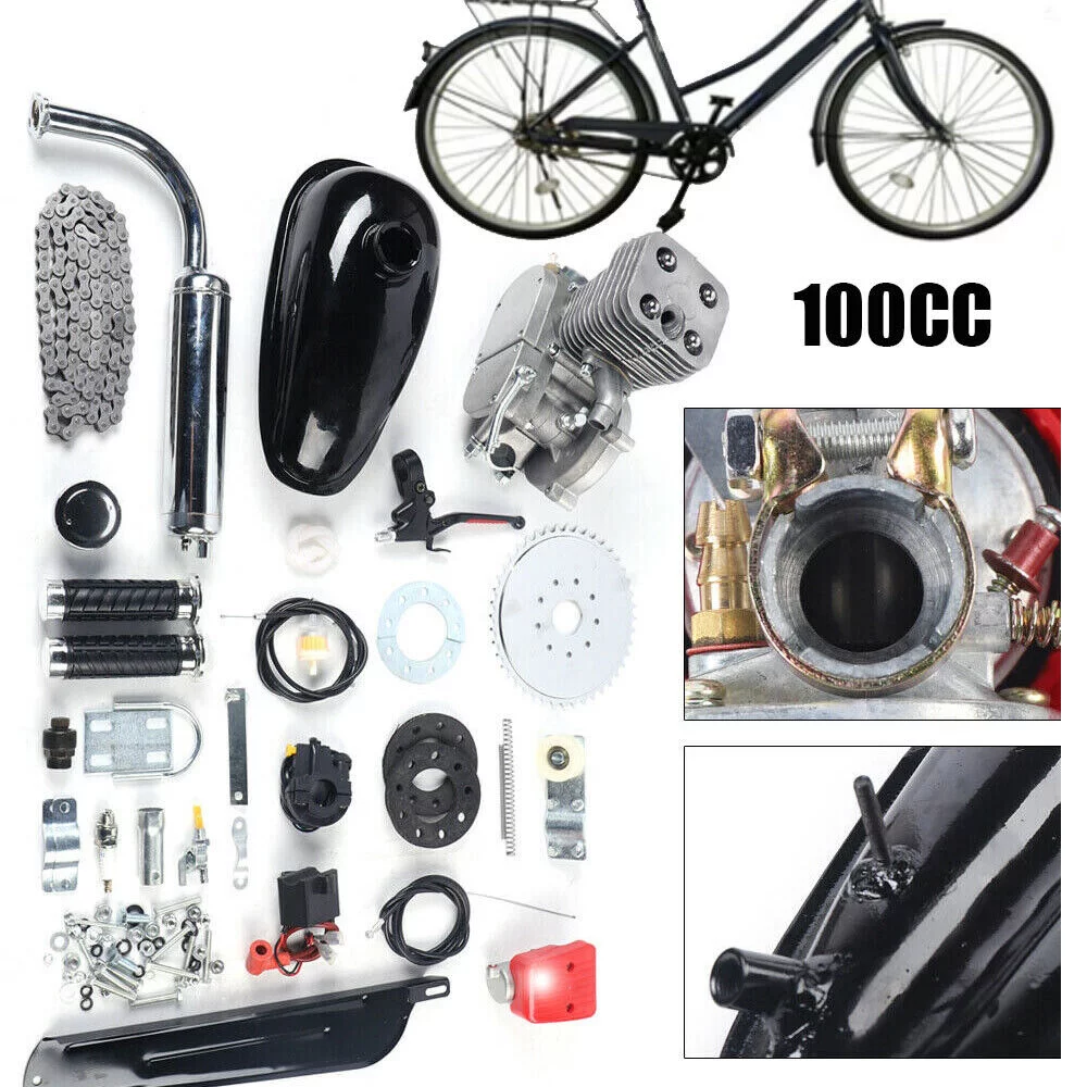 TFCFL 2 Stroke Petrol Gas Motor Engine Kits 100cc Bicycle for 26