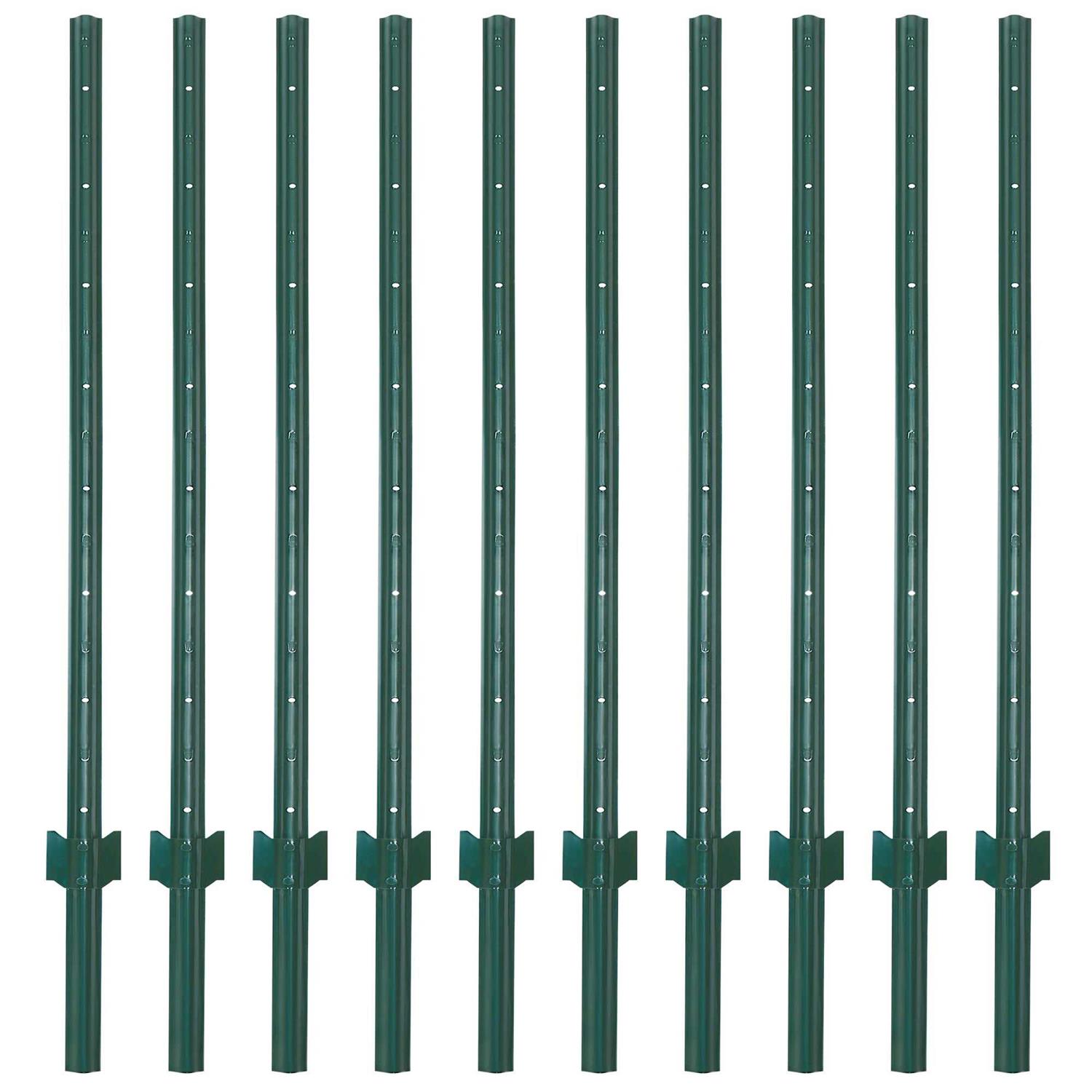 LADECH 3-4-5-6-7 Feet Sturdy Duty Metal Fence Post – Garden U Post for Fencing - Cheap Fitting