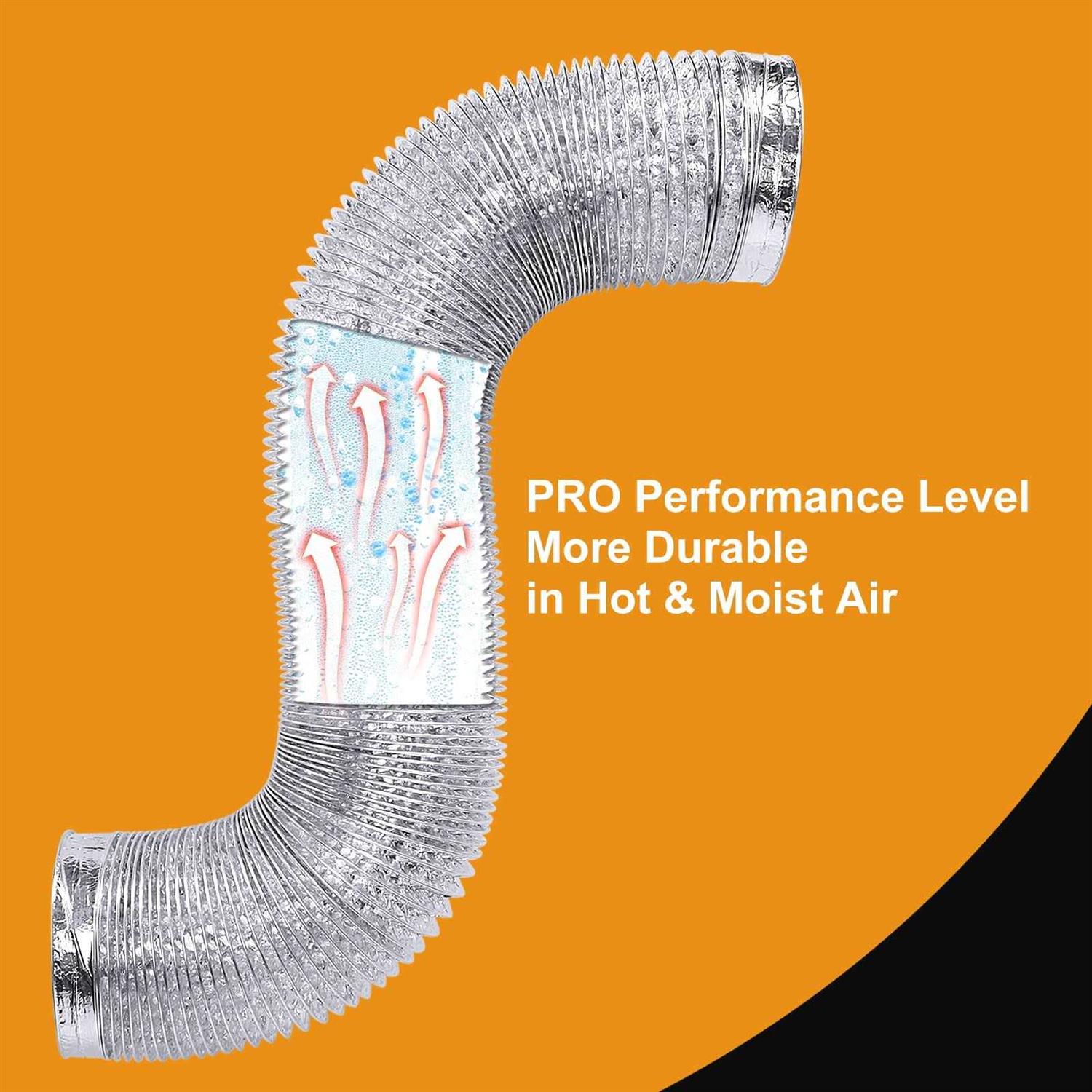 Steelsoft Extra Thick Dryer Vent Duct Hose 4 inch 8 Feet Flexible - Cheap Fitting