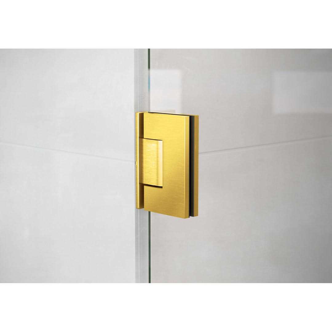 Glass Warehouse 24.5 in. W x 78 in. H Pivot/Hinged Frameless Shower Door in Satin Brass GW-DO-24-5-SB - Cheap Fitting