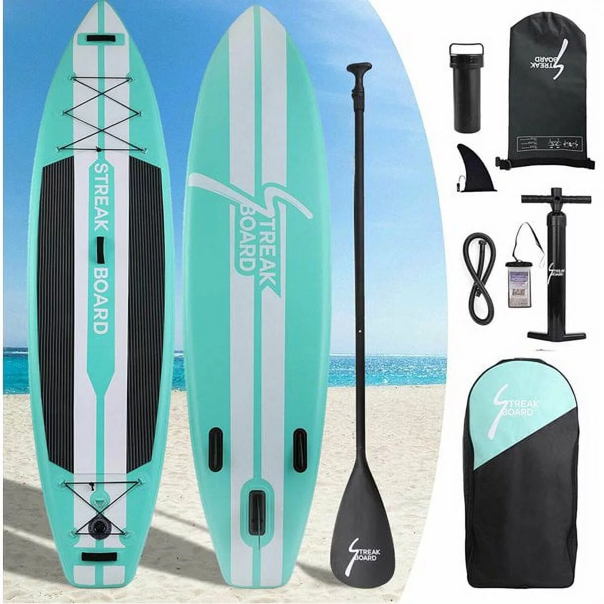 Arlopu 11FT Stand Up Paddle Board Inflatable with Premium SUP Accessories & Backpack, Non-Slip Deck, Waterproof Bag, Leash, Paddle and Hand Pump - Cheap Fitting