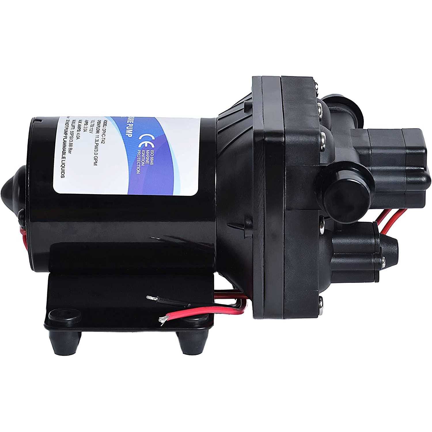Water Pump 4008-101-E65 42-Series 12V 3.0GPM 55PSI Diaphragm Pump Compatible with RVs, Ships, Yachts, and Boats - Cheap Fitting