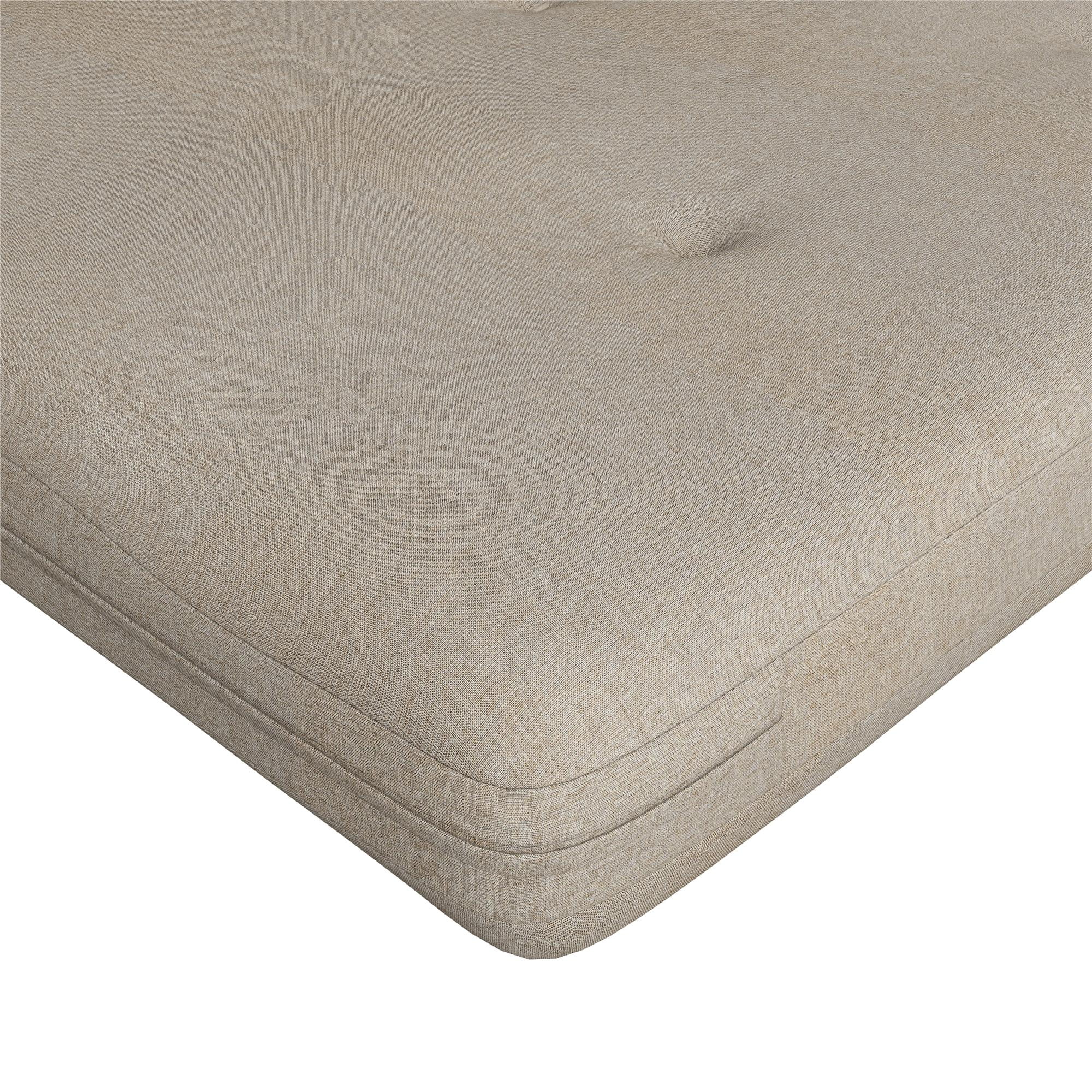 Caddie 6-Inch Futon Mattress with Tufted Cover and Recycled Polyester Fill, Full, Light Gray Linen - Cheap Fitting