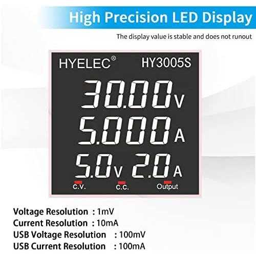 DC Power Supply Variable 30V 5A, Hyelec Adjustable Switching Regulated Power Supply with 4-Digit LED Display, Coarse and Fine Adjustments,5V2A USB - Cheap Fitting