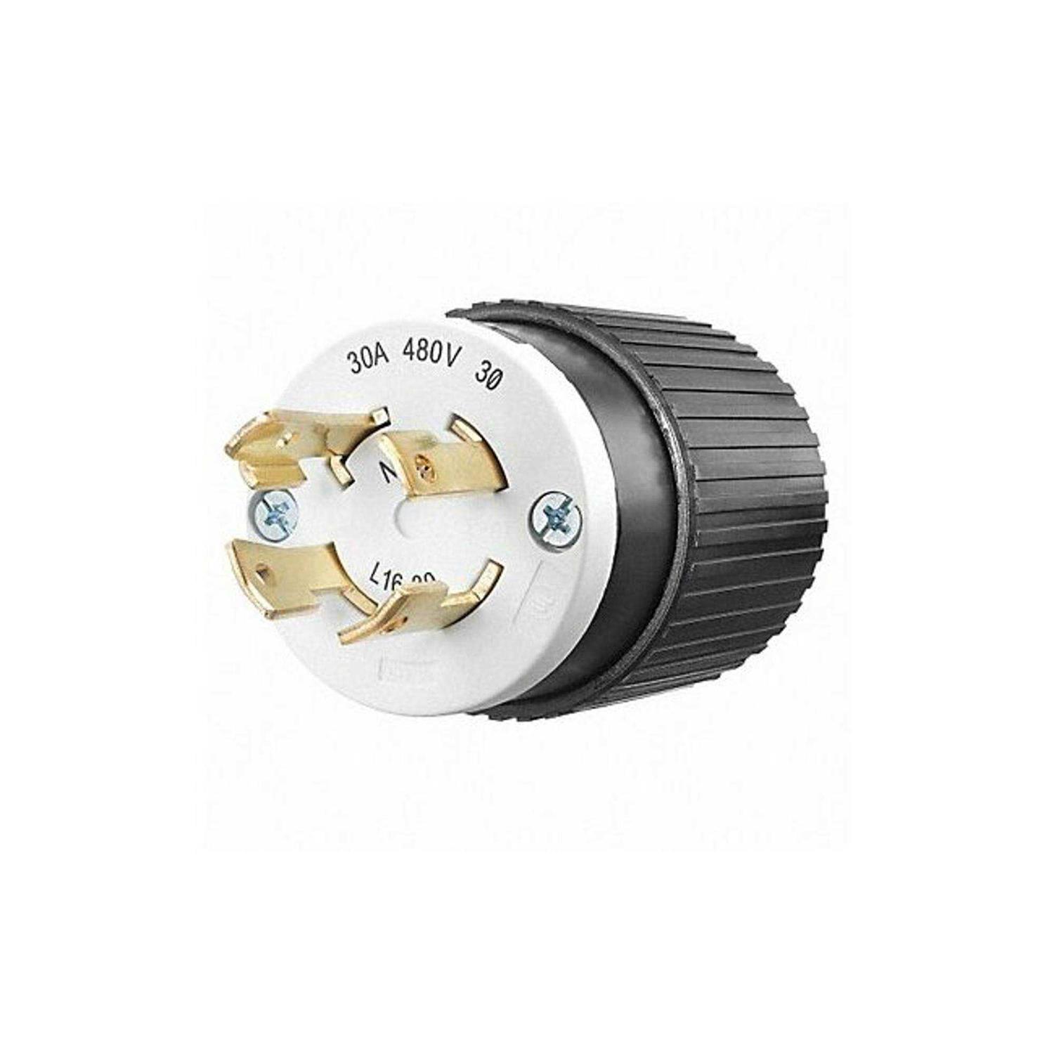 Bryant 71630NP – Locking Plug 30A 3PH 480V L16-30P Black/White - Cheap Fitting