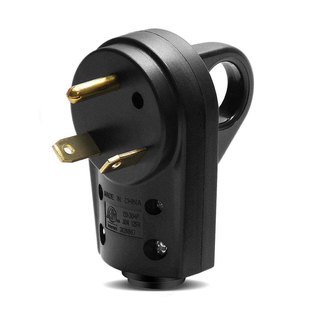 OPL5 30AMP RV Replacement Male Plug Heavy Duty Replacement RV Receptacle Electrical Plug with Easy Unplug Handle Design for RV Trailer - Cheap Fitting