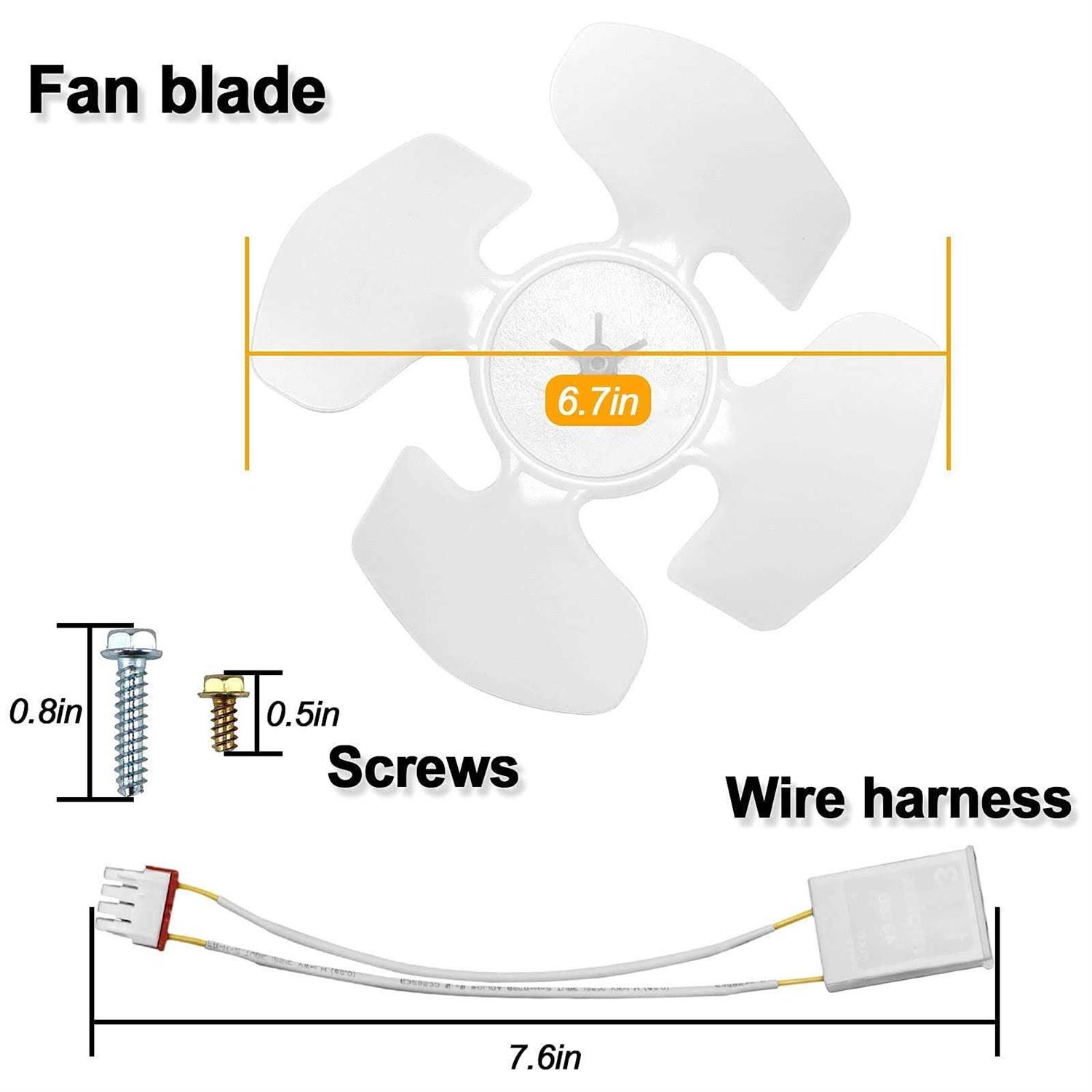 Fetechmate W10124096 Condenser Fan Motor Kit Compatible with Whirl-Pool Kitche-Naid Refrigerators Replaces Parts 2188538 2188727 W10130108 W10204250 W10509333 - Cheap Fitting