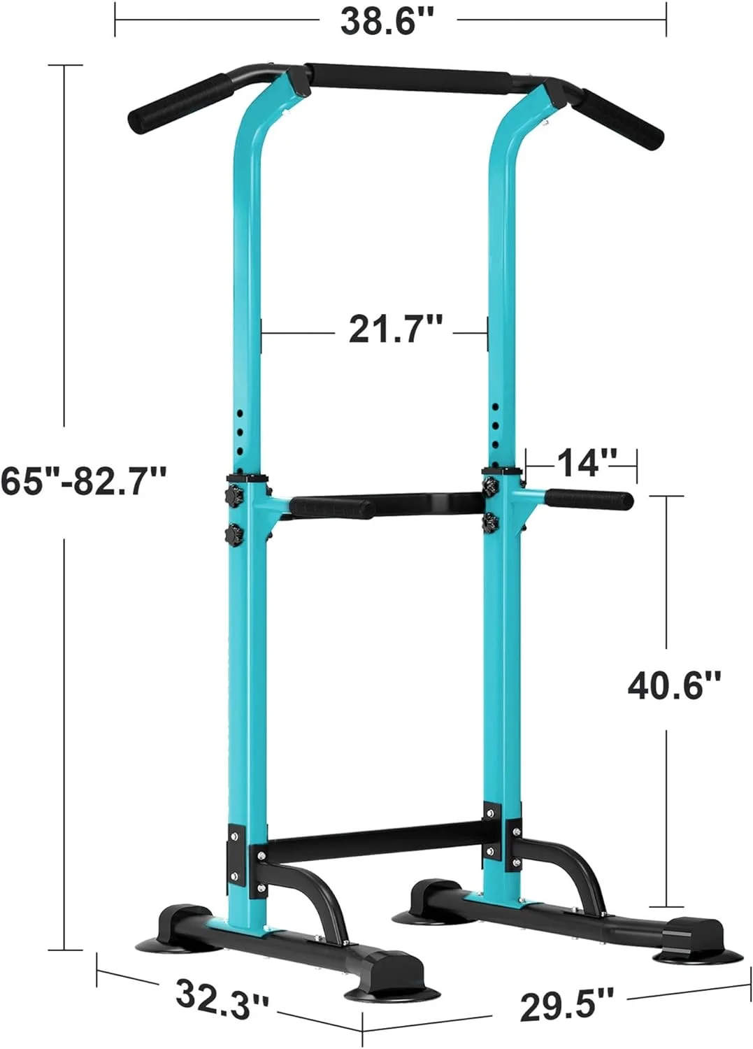 SOGES Height Adjustable Power Tower Dip Stands Pull up Bar Strength Training for Home Gym Black - Cheap Fitting
