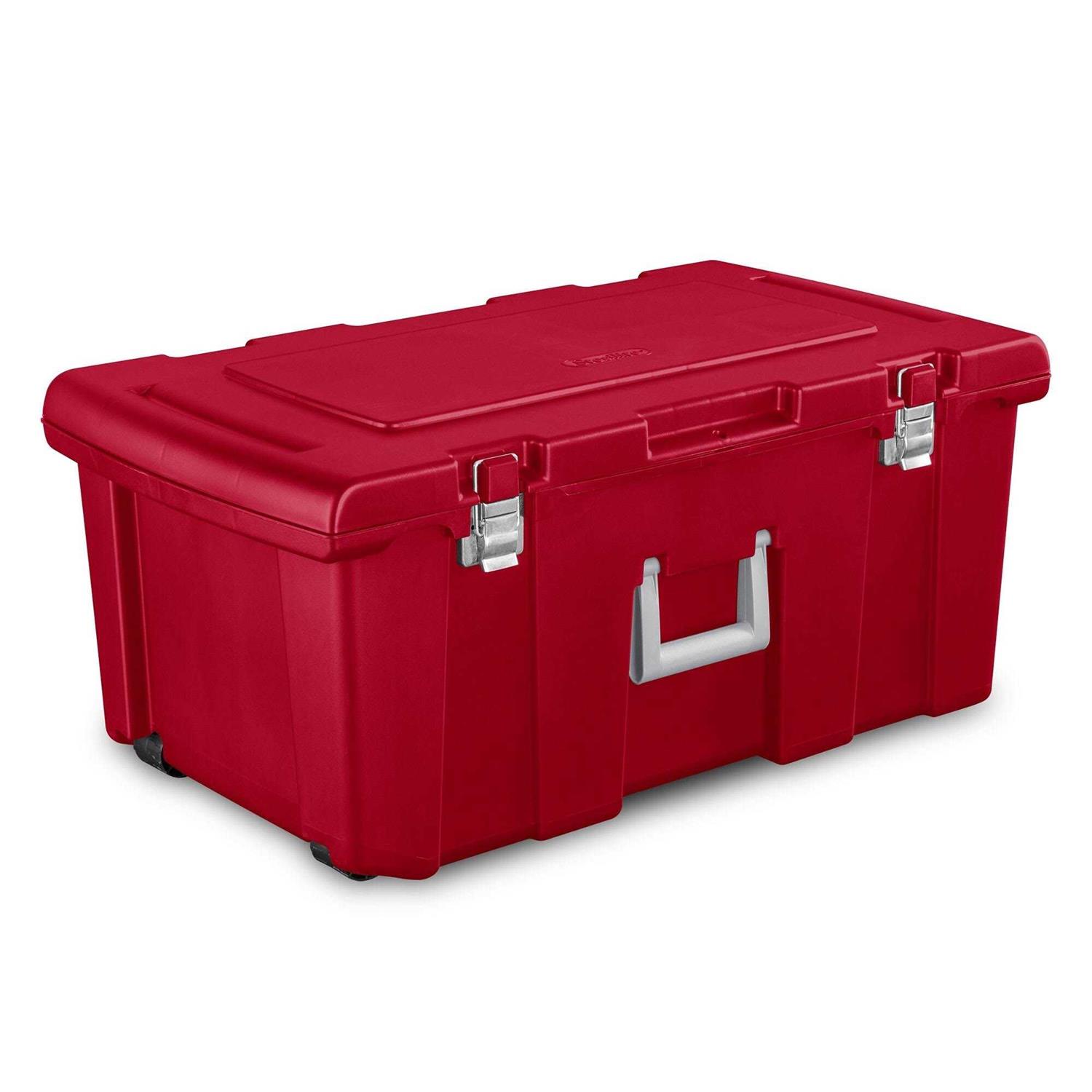 Sterilite 23 Gal Lockable Footlocker Toolbox Container w/ Wheels - Cheap Fitting