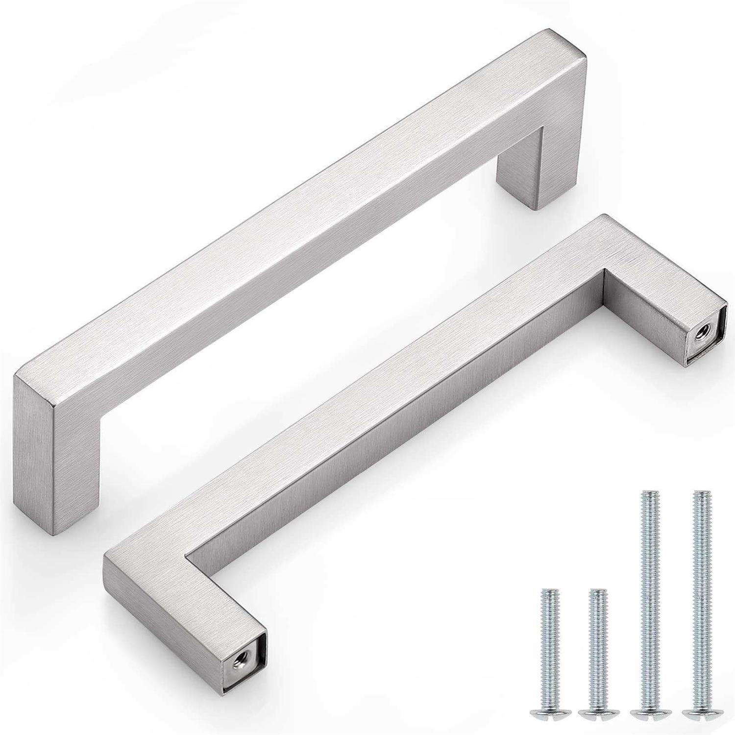 probrico square cabinet handles 5 inch stainless steel cupboard bar pulls - Cheap Fitting