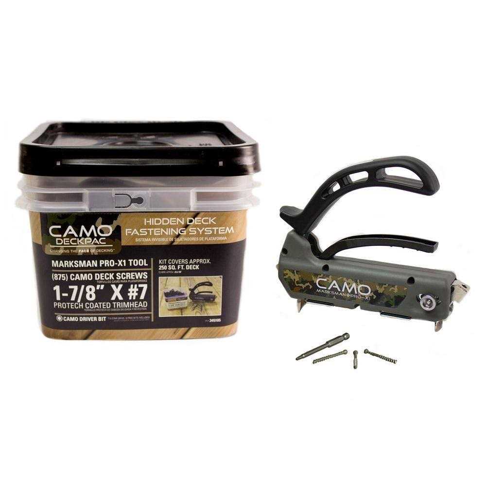 CAMO DeckPac 875 1-7/8 in. ProTech Coated Trimhead Deck Screws with Marksman Pro-X1 and Driver Bits - Cheap Fitting