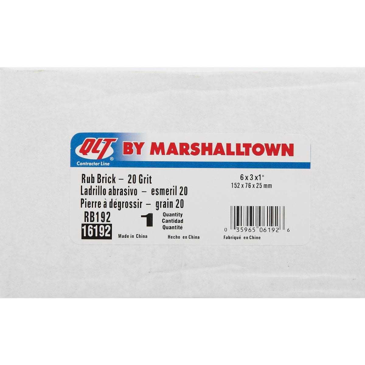 Marshalltown 3 in. W X 6 in. L Coarse 20 Grit Rub Brick - Cheap Fitting