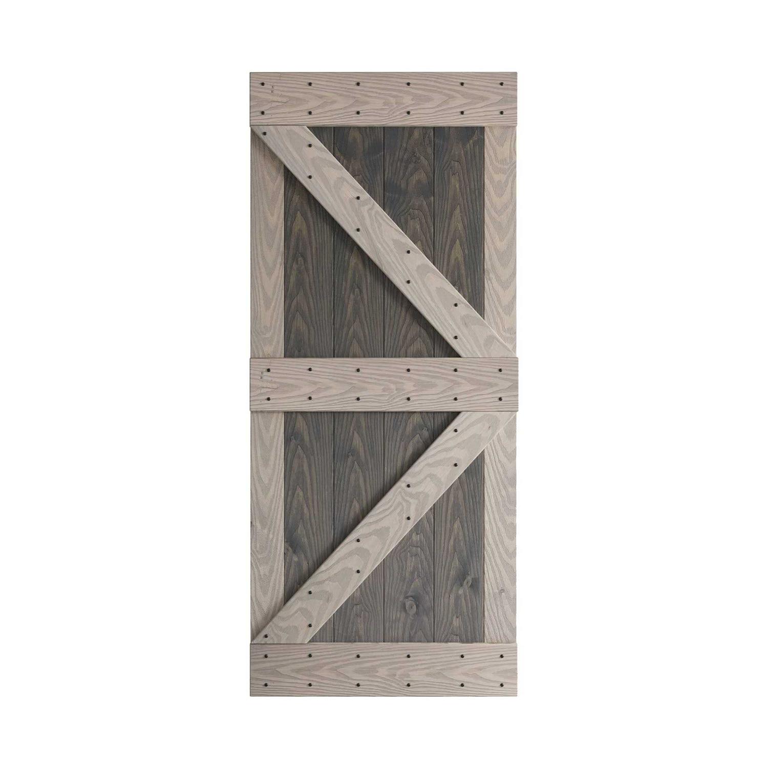 Coast Sequoia Embossing K Series DIY Knotty Wood Sliding Barn Door Without Hardware Kit Coast Sequoia - Cheap Fitting