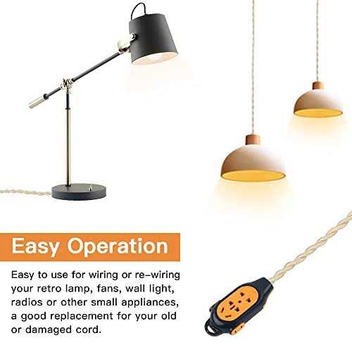 Helunsi 32.8ft Twisted Cloth Covered Wire 18/2 Cloth Covered Electrical Wire - Cheap Fitting