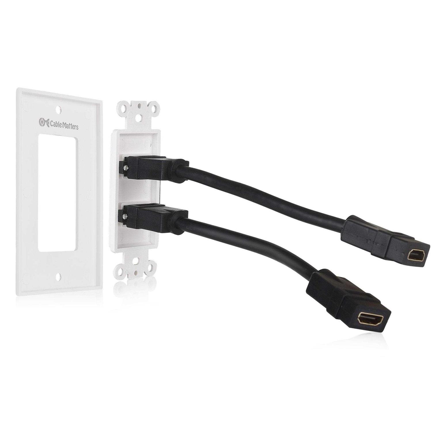 Cable Matters 2-Pack 1-port Hdmi Wall Plate in White - Cheap Fitting
