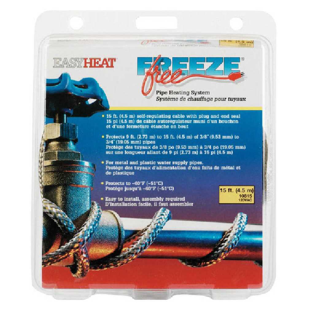 Easy Heat 10815 Freeze Free Self Regulating Water Pipe Heating Cable Kit - Cheap Fitting