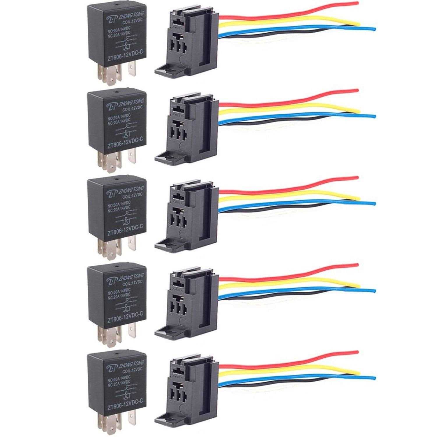 Esupport Car Heavy Duty Relay Switch 12v 30a Spdt 5pin Wire Socket Plu - Cheap Fitting