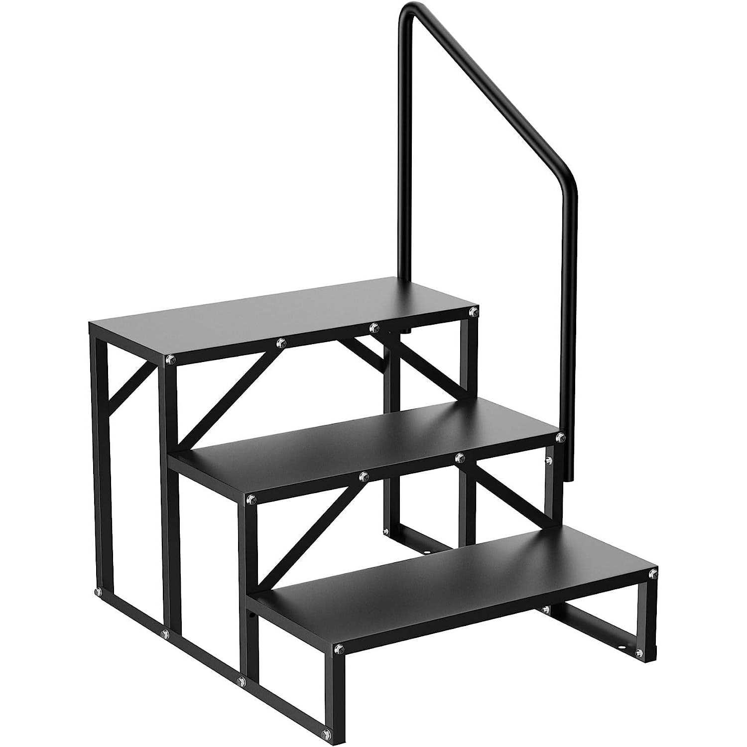 SCARIU RV Steps with Handrail Hot Tub Steps with Handrail,3 Steps Mobile Home Stairs Steps Outdoor - Cheap Fitting