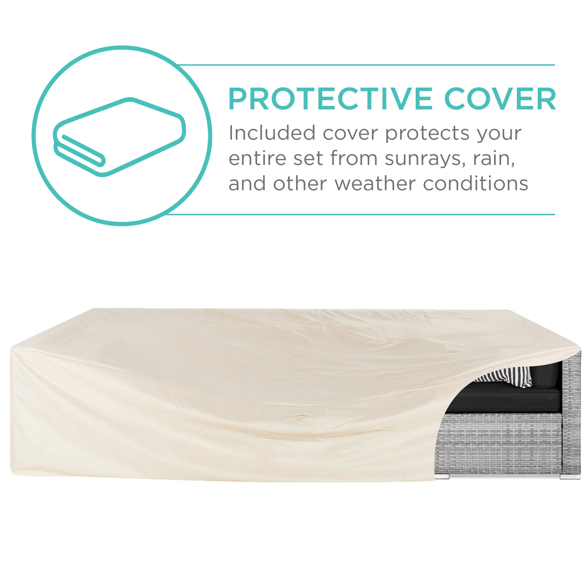 Best Choice Products 7-Piece Outdoor Modular Patio Conversation Furniture, Wicker Sectional Set - Gray/Navy - Cheap Fitting