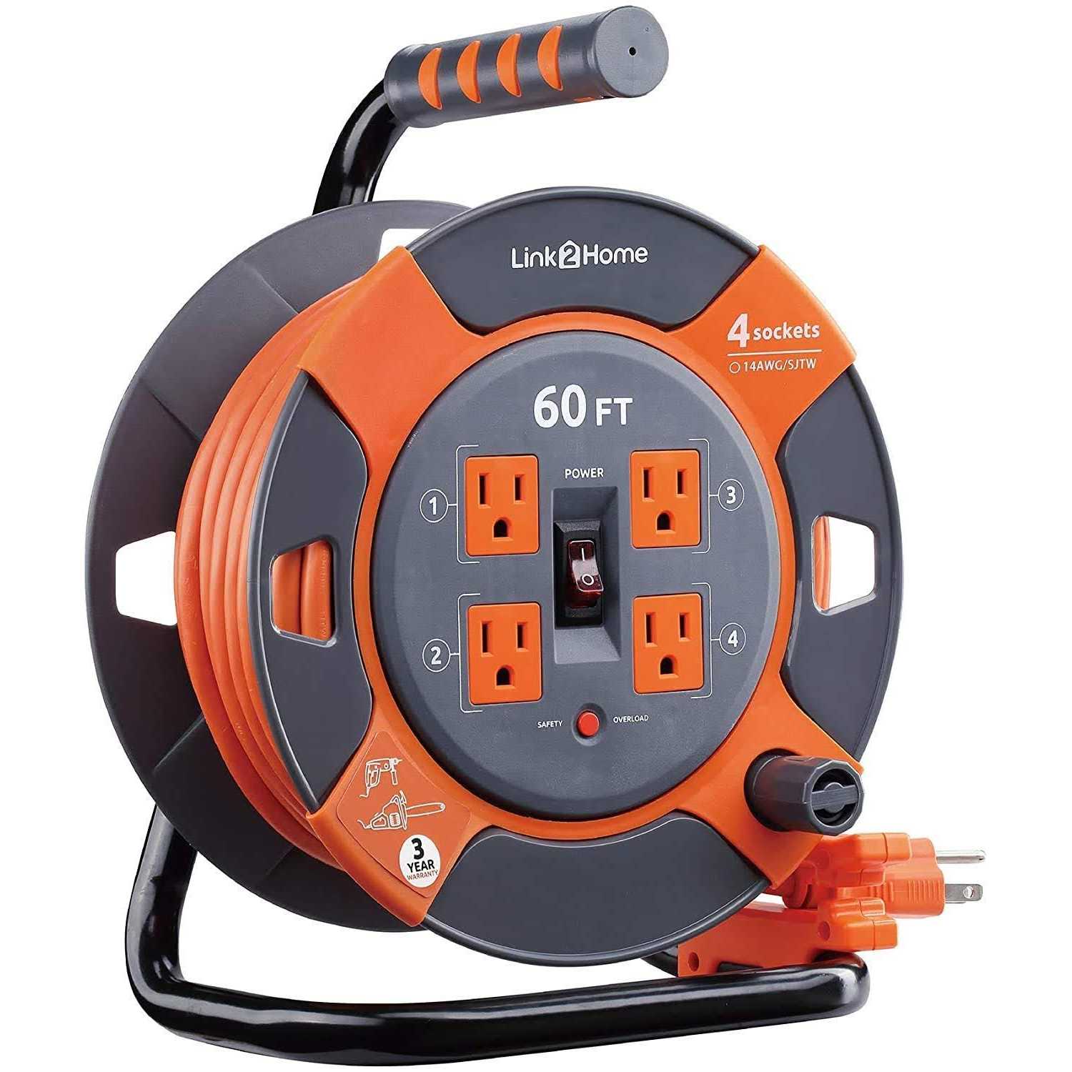 Link2Home 60& Extension Cord Reel - Cheap Fitting